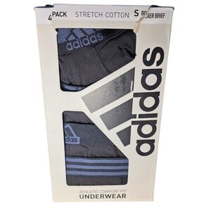 Adidas 4-Pack Athletic Comfort Fit Premium Stretch Cotton Boxer Brief Size Small